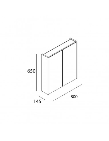 Armario 2 puertas cristal SCHWAN