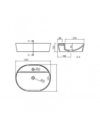 Lavabo de posar VARMEGA PORCELANA BLANCA
