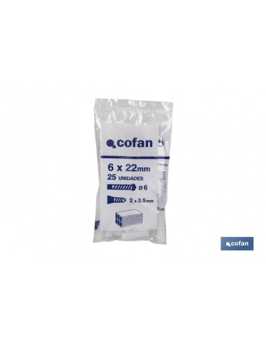 BOLSA 25 UDS TACO PLÁSTICO 8 MM...