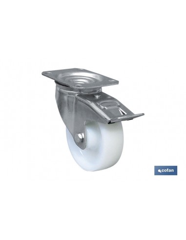 RUEDA NYLON PLACA/FRENO Ø80X30MM...