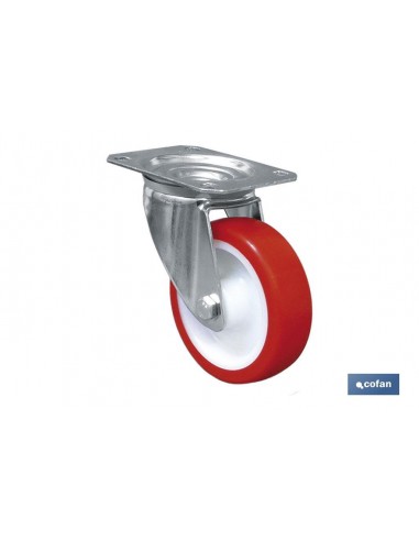 RUEDA POLIURETANO PLACA Ø100X30MM...