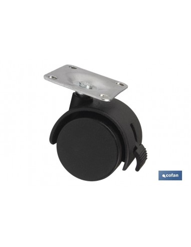 RUEDA PLASTIC Ø40MM PLACA/FRENO...