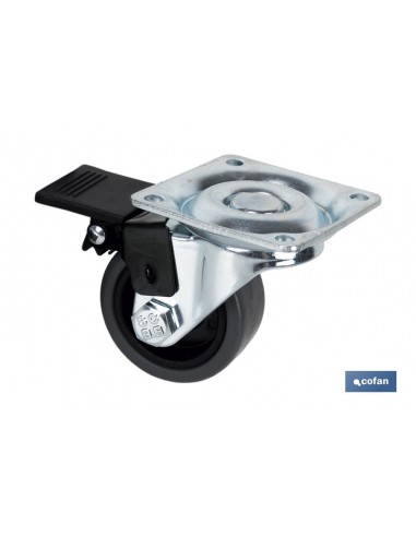 RUEDA GOMA/GRIS PLACA/FRENO Ø40X18MM...