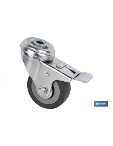 RUEDA DE GOMA GRIS CON AGUJERO...