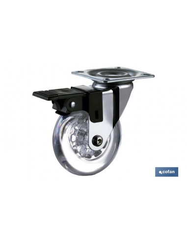 RUEDA TRANSP/CROMADO PLACA/FRENO PU...