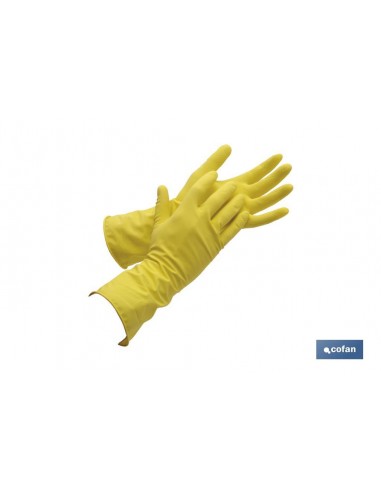 GUANTE LATEX AMARILLO FLOCADO T 6...
