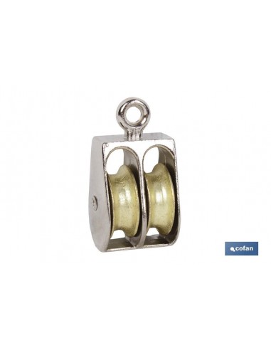 POLEA DOBLE FIJA NIQUELADA (Ø25MM)...