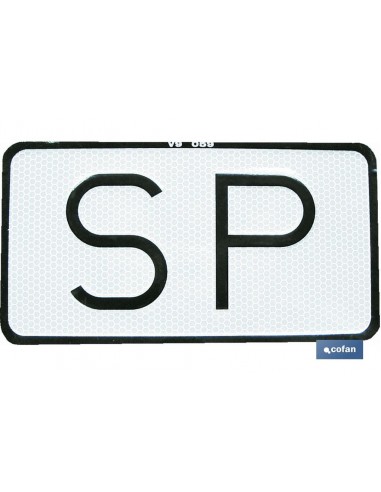 PLACA SP V-9 SERVICIO PÚBLICO 225X120...