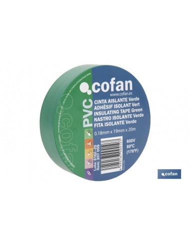 CINTA AISLANTE 180 Micras VERDE...