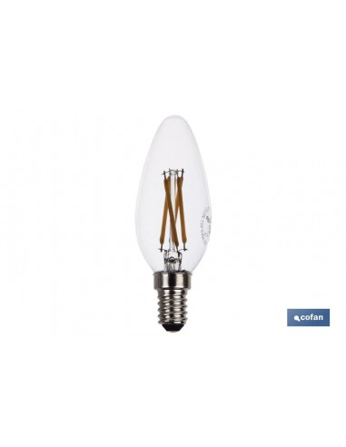 BOMBILLA LED VELA FILAMENTO E14 4W...