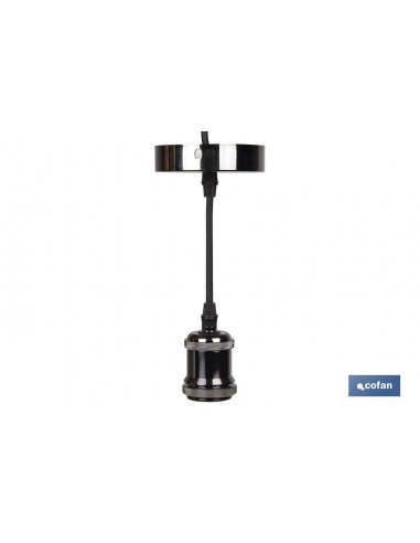 PORTALAMPARAS (cable+rosetón)  NÍQUEL...