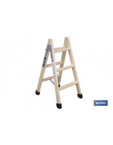 ESCALERA MADERA DOBLE 3 PELDAÑOS 0,75...