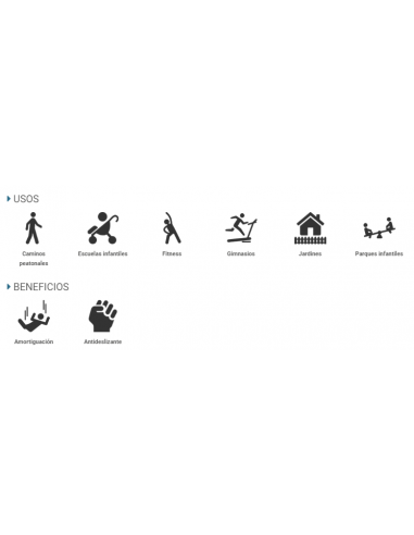 LOSETA DE CAUCHO GRANULADO BISELADA