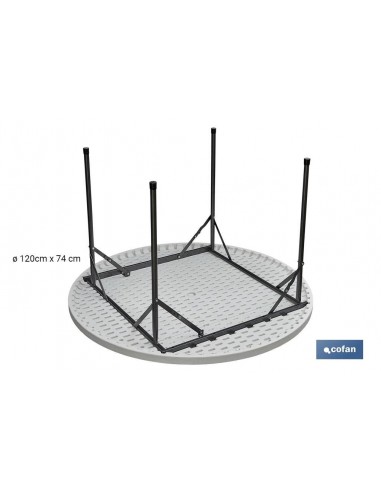 MESA REDONDA PLEGABLE BLANCA 120X74CM...