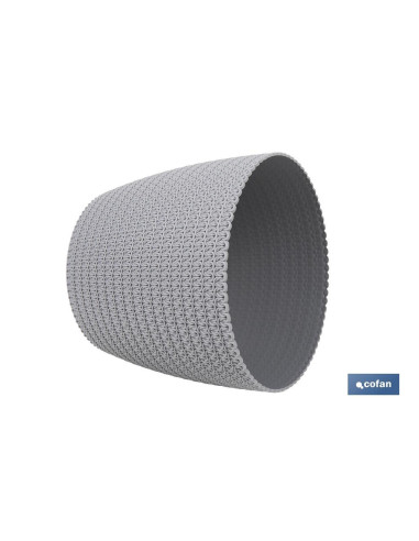 MACETA O MACETERO TRENZADA COLOR GRIS...