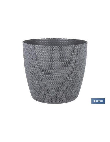 MACETA O MACETERO TRENZADA COLOR GRIS...