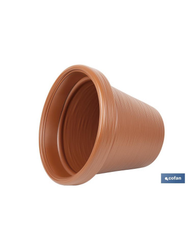MACETA RAYADA COLOR TERRACOTA PE Ø...