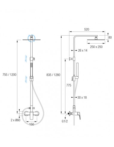 Conjuntos ducha Grifería Monomando...