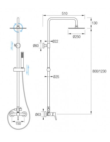 Conjuntos ducha Grifería Monomando Exer